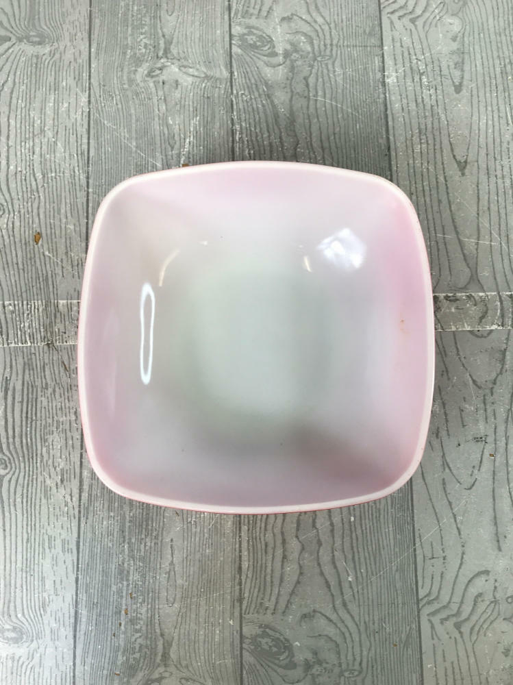 Set of 5 Vintage Pyrex Red Square Bowls - 1 Large 2.5 Qt - 4 Small 12 Oz Bowls - Good