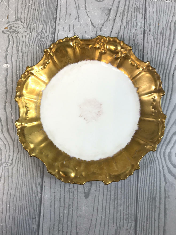 Set of 12 ANTIQUE LS & S LIMOGES FRANCE GOLD SNOWFLAKE PATTERN PORCELAIN  BOWLS - Good