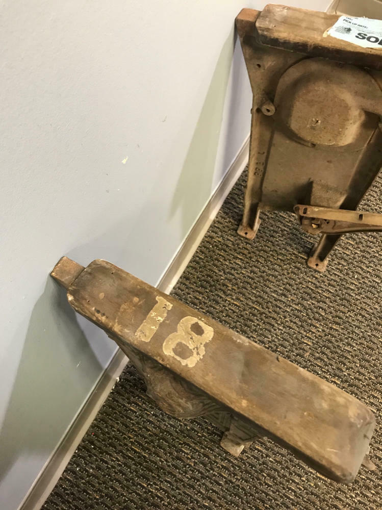 Unique Antique Art Deco Legs From Old Theater Seats - Cool Artwork / Home Decor - Good
