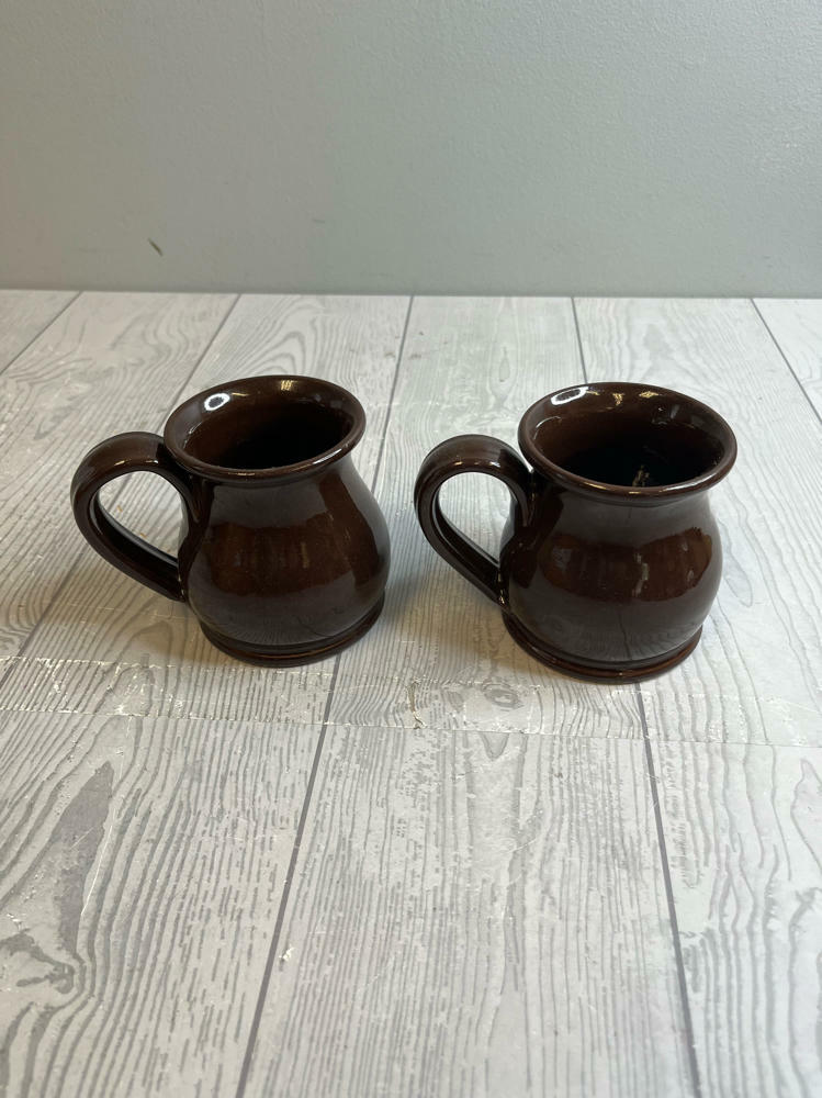 Set of TWO of Mars Historic Chocolate American Heritage Mugs Deneen Art Pottery - Good