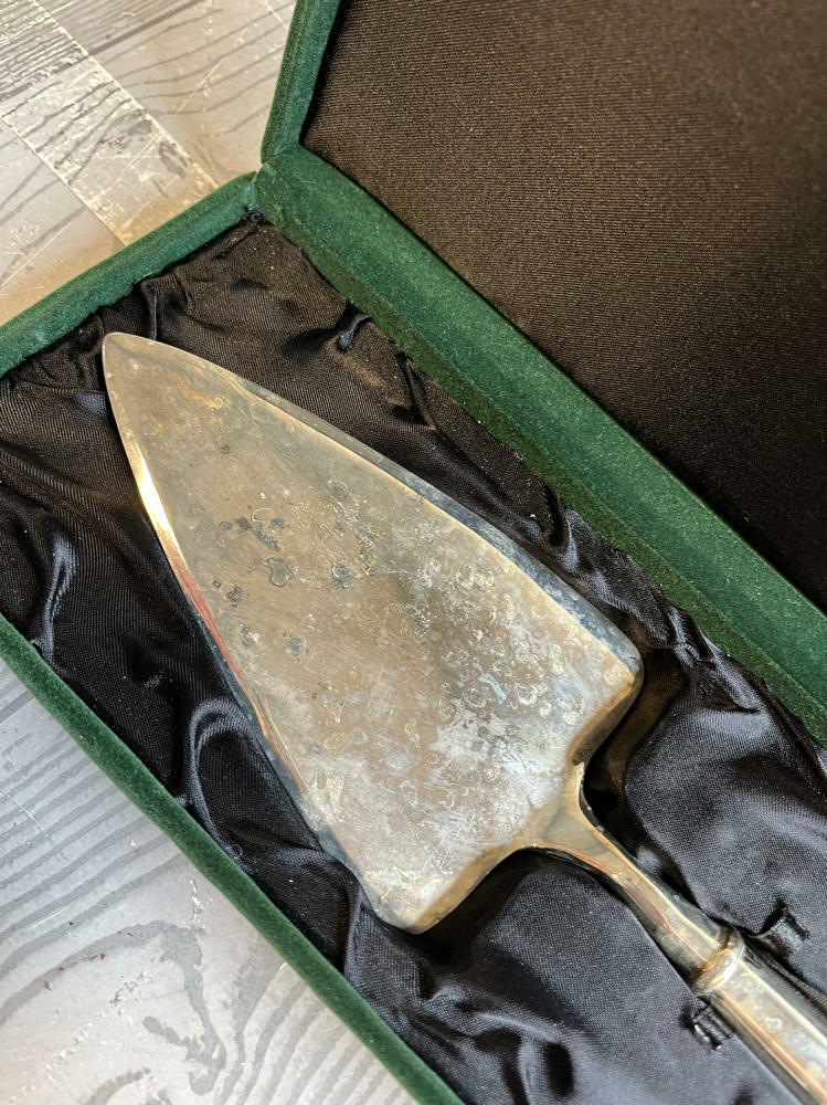 Towle Silver Plated Metal Cake Pie Server in Original Presentation Box Elegant - Good