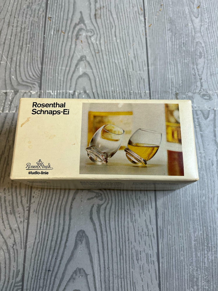 Vintage Rosenthal Studio Line Crystal Schnaps Egg Shot Glasses Roly Polies - Good