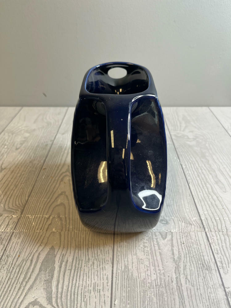 Fiestaware Large Pitcher Art Deco Disk Shape Dark Blue Juniper Lapis - Good