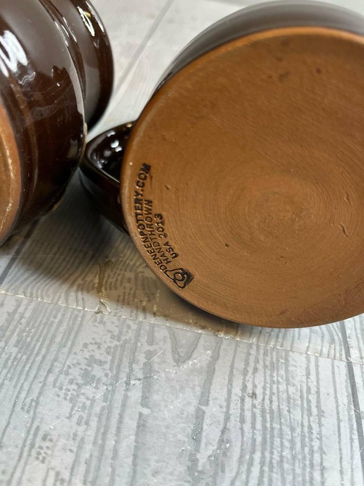 Set of TWO of Mars Historic Chocolate American Heritage Mugs Deneen Art Pottery - Good