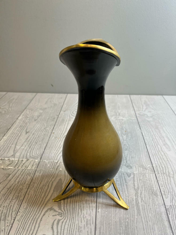 Vintage Pal Bell Brass Pitcher Mid-Century Modern Two-Tone Finish Israeli - Good