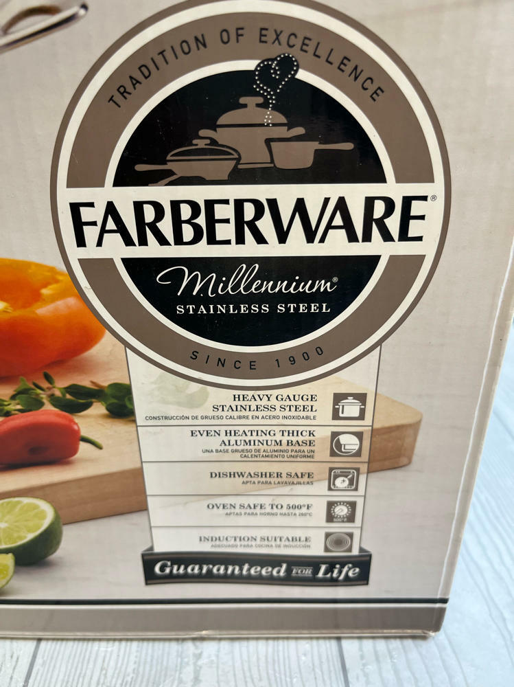 Farberware 3 Quart Covered Saucepan Millennium Stainless Heavy Gauge Oven Safe - Very Good