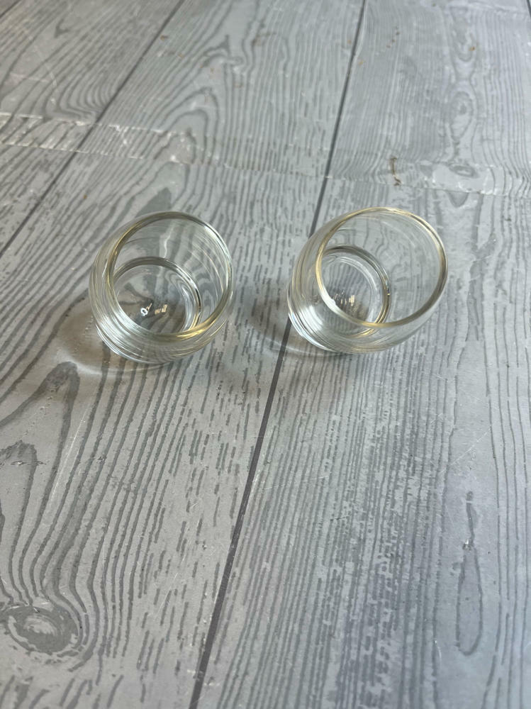 Vintage Rosenthal Studio Line Crystal Schnaps Egg Shot Glasses Roly Polies - Good