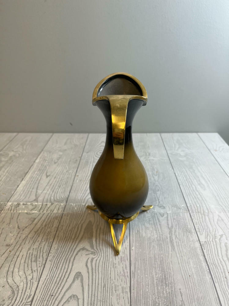 Vintage Pal Bell Brass Pitcher Mid-Century Modern Two-Tone Finish Israeli - Good