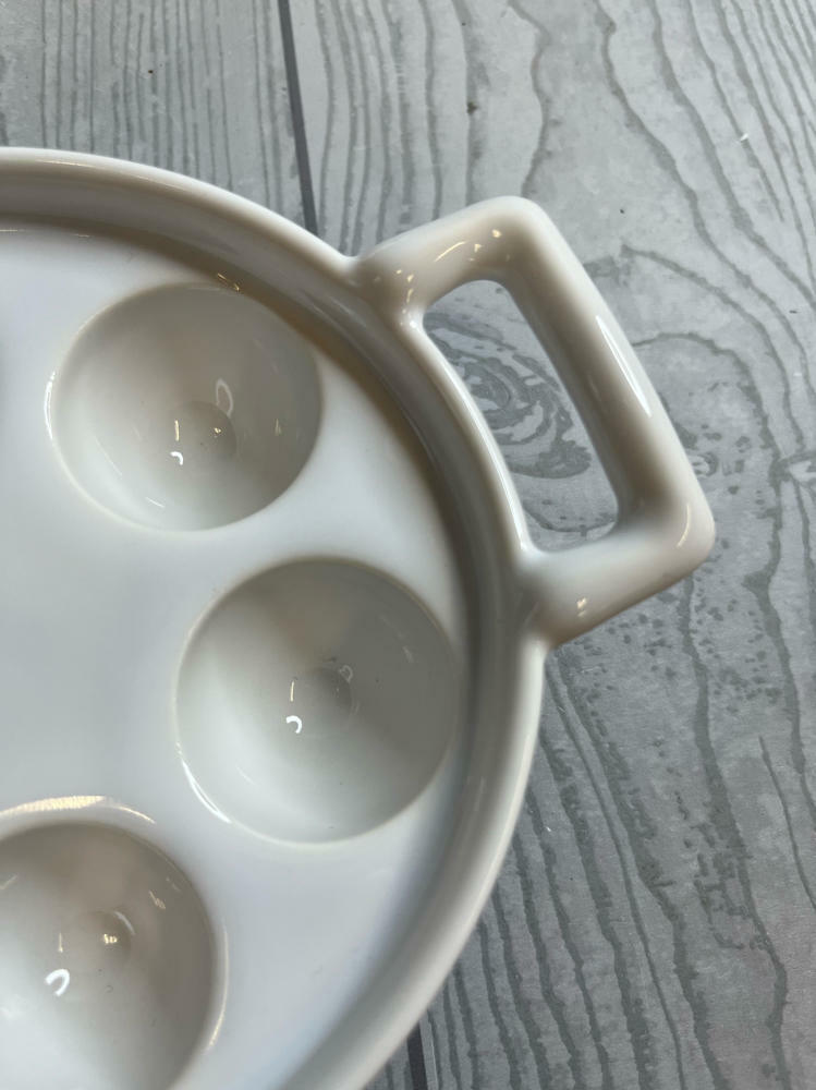 SIX Revol Escargot Plates White Ceramic Snail Conch Baking Trays Specialty Foods - Good