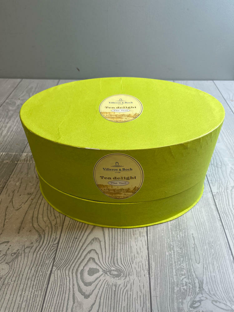 Villeroy & Boch Tea Delight Lime Green with Brass Branch Handle in Original Box - Good
