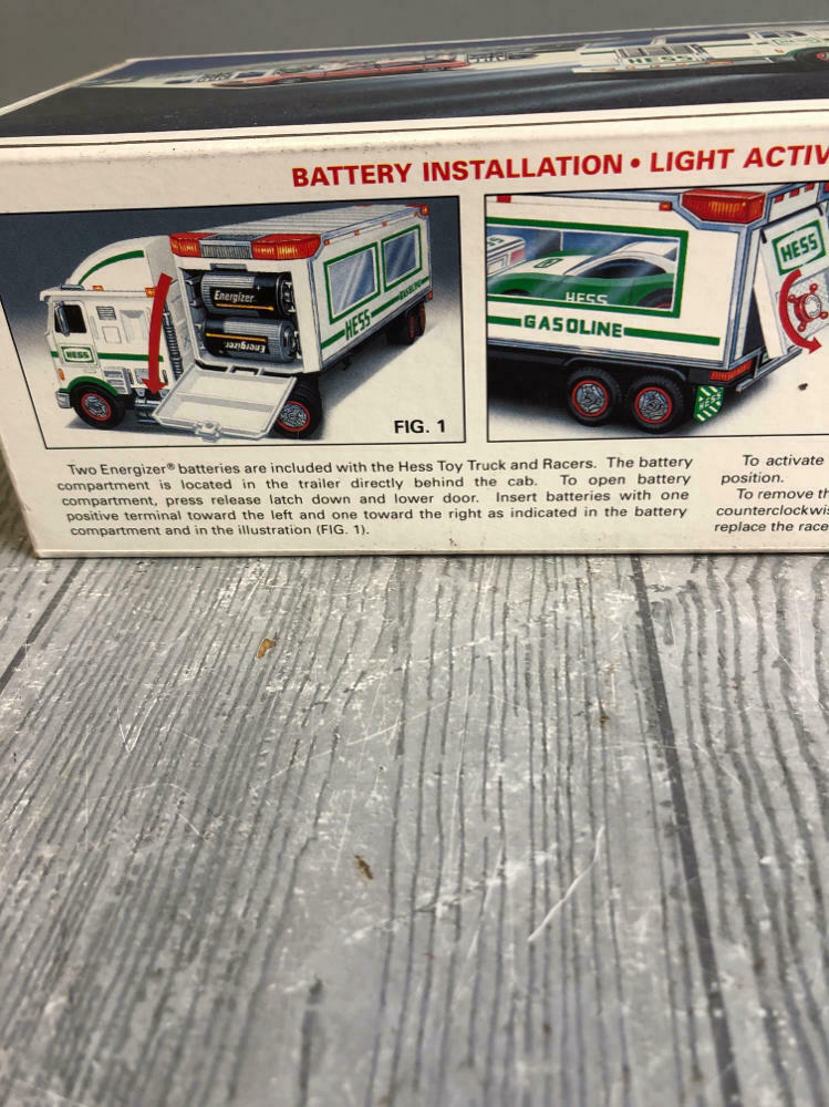 1997 HESS GASOLINE TOY TRUCK AND RACERS PROMOTIONAL TOY - In Original Box - Like New
