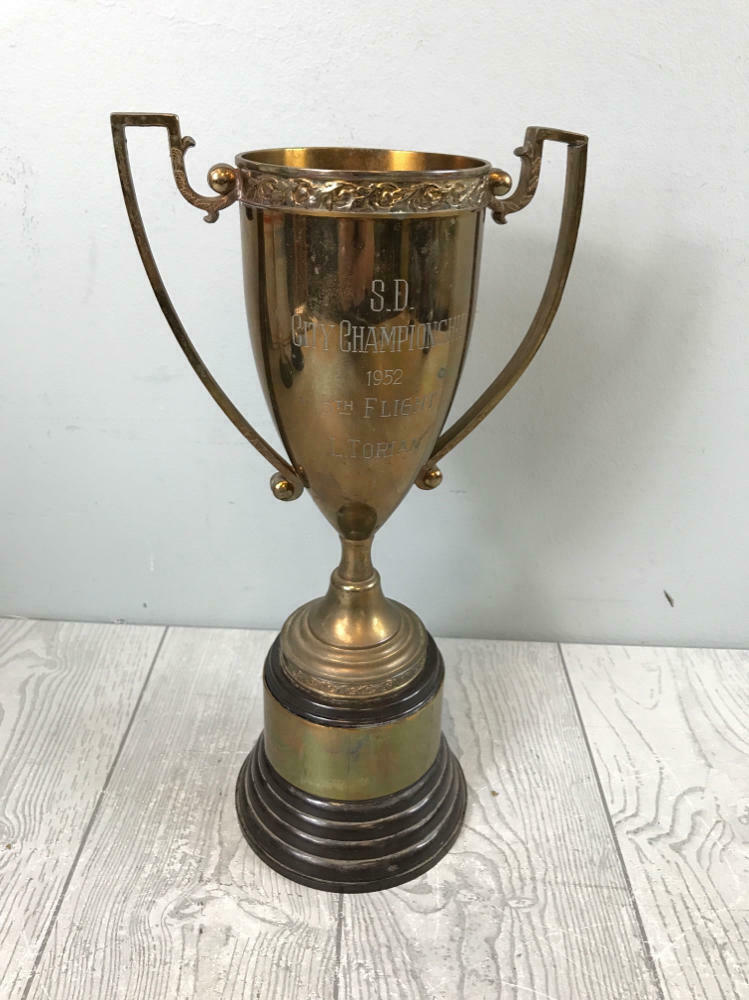 Collection of 5 Vintage Sports Trophies - Tennis, Golf, Horse Racing Trophies - Good