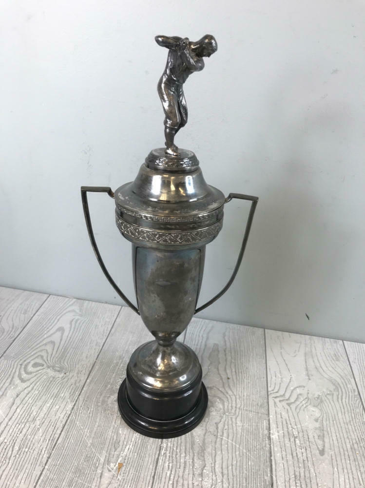 Collection of 5 Vintage Sports Trophies - Tennis, Golf, Horse Racing Trophies - Good