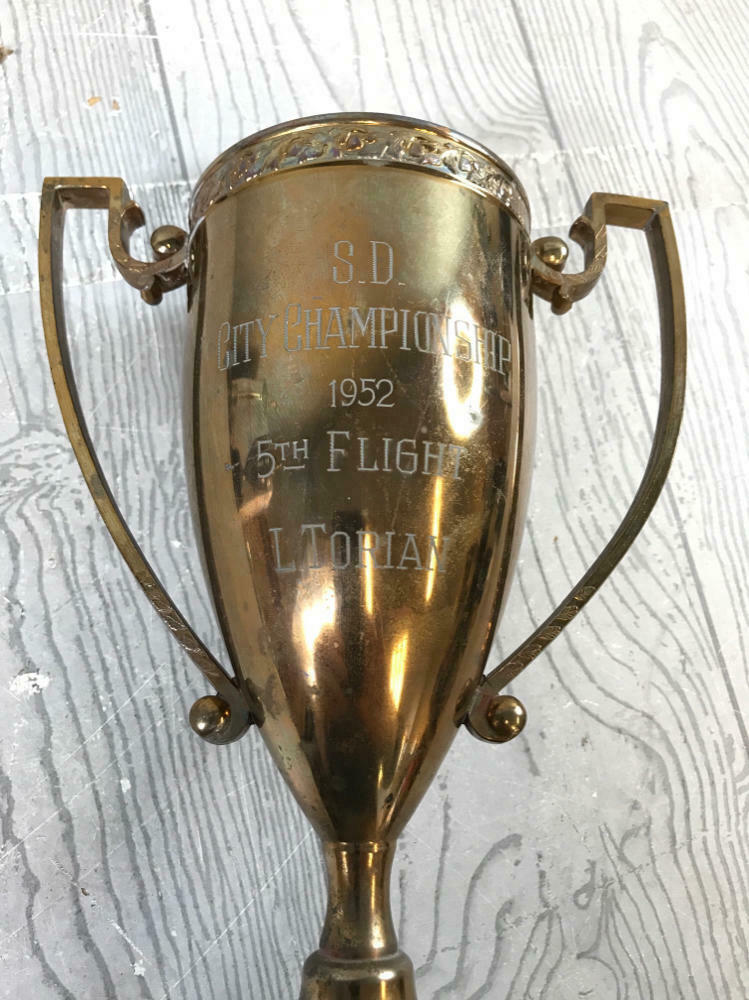 Collection of 5 Vintage Sports Trophies - Tennis, Golf, Horse Racing Trophies - Good