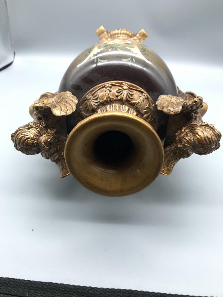 Vintage 19th Century French Louis XVI Style Ormolu - Hand Painted - 18" Tall - Good