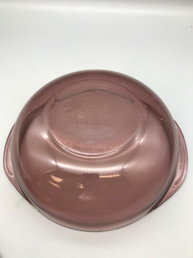 Vintage Cranberry Pyrex 024 2L Bowl with Handles and Lid Casserole Dish
