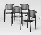 Mackworth Stackable Patio Chair Black - Threshold™ New Out Of Box Pick up only