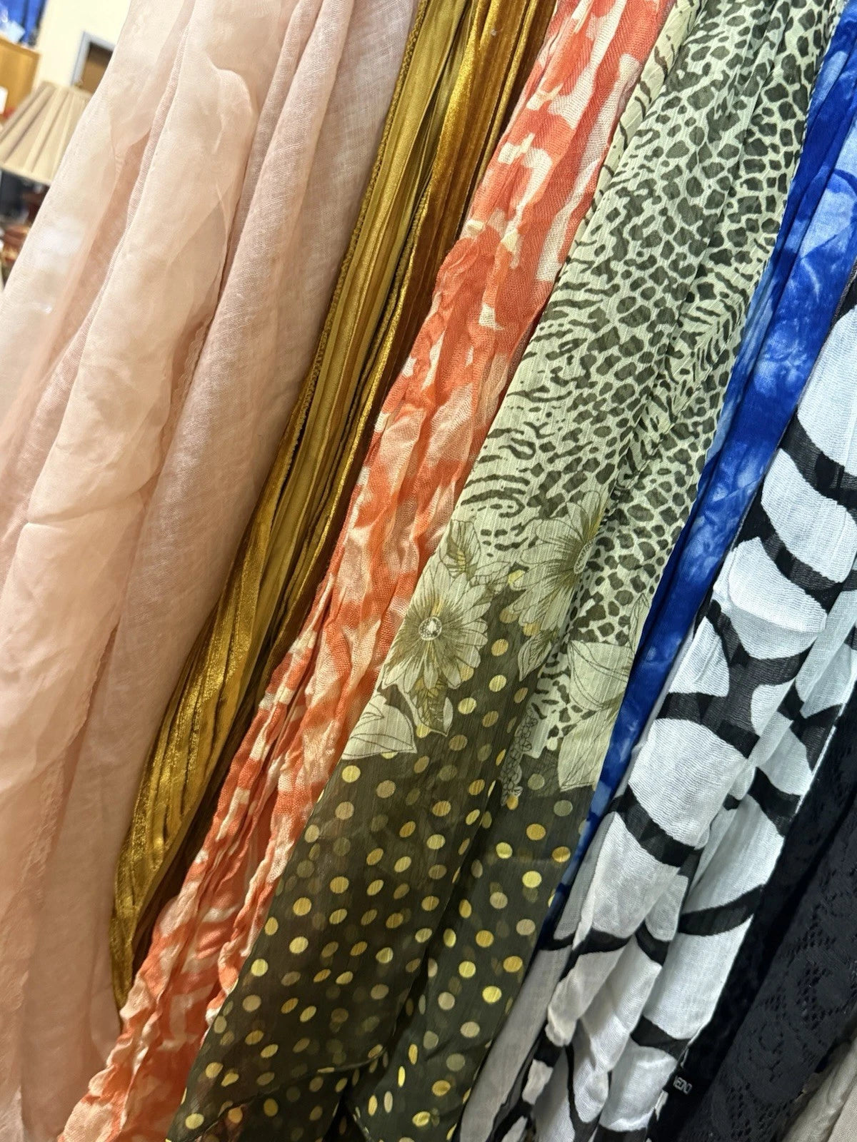 Lot of 25 NEW Scarves Mixed, Acetate, Polyester, Variety Colors & Sizes