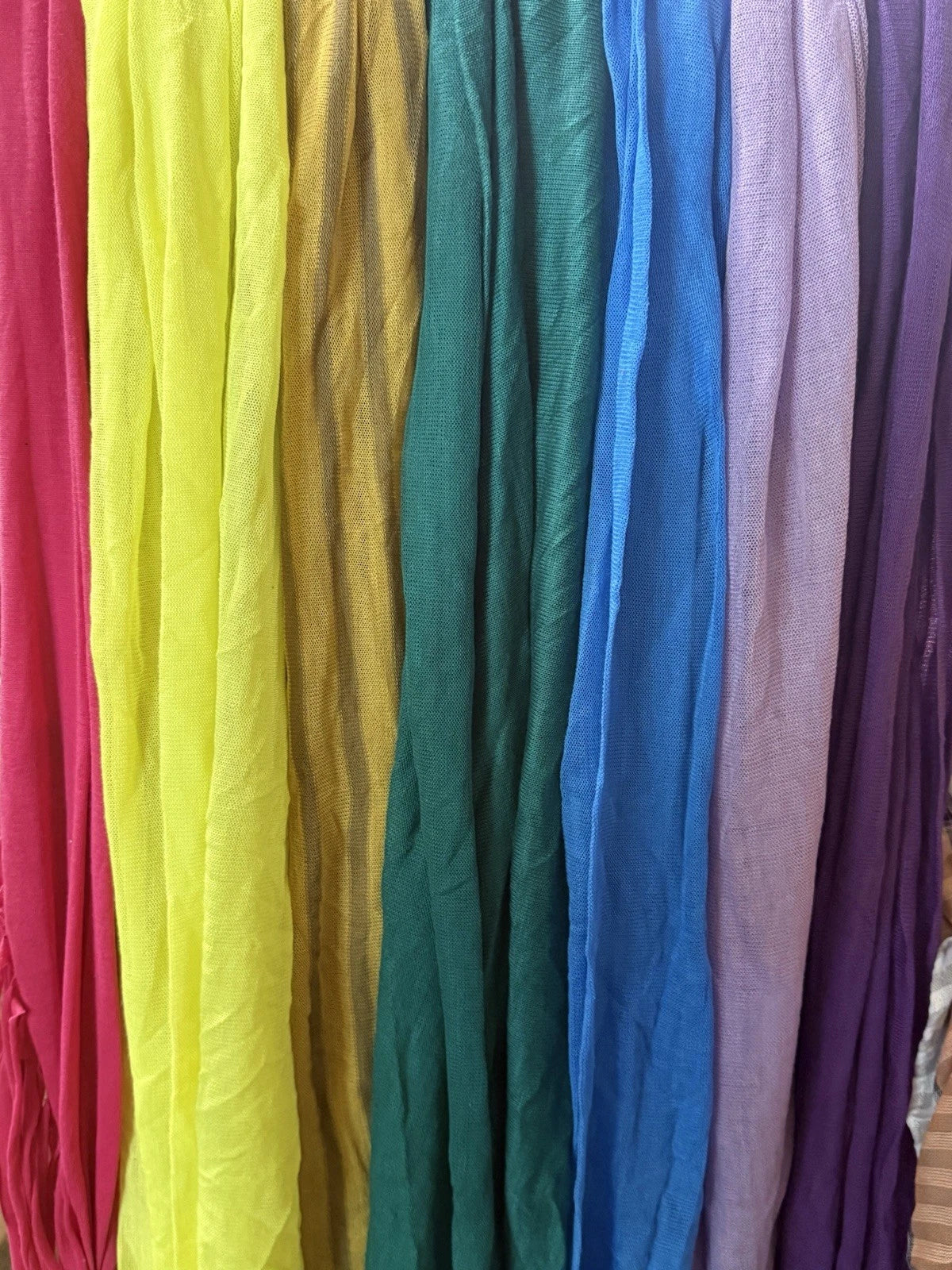Lot of 25 NEW Scarves Mixed, Acetate, Polyester, Variety Colors & Sizes