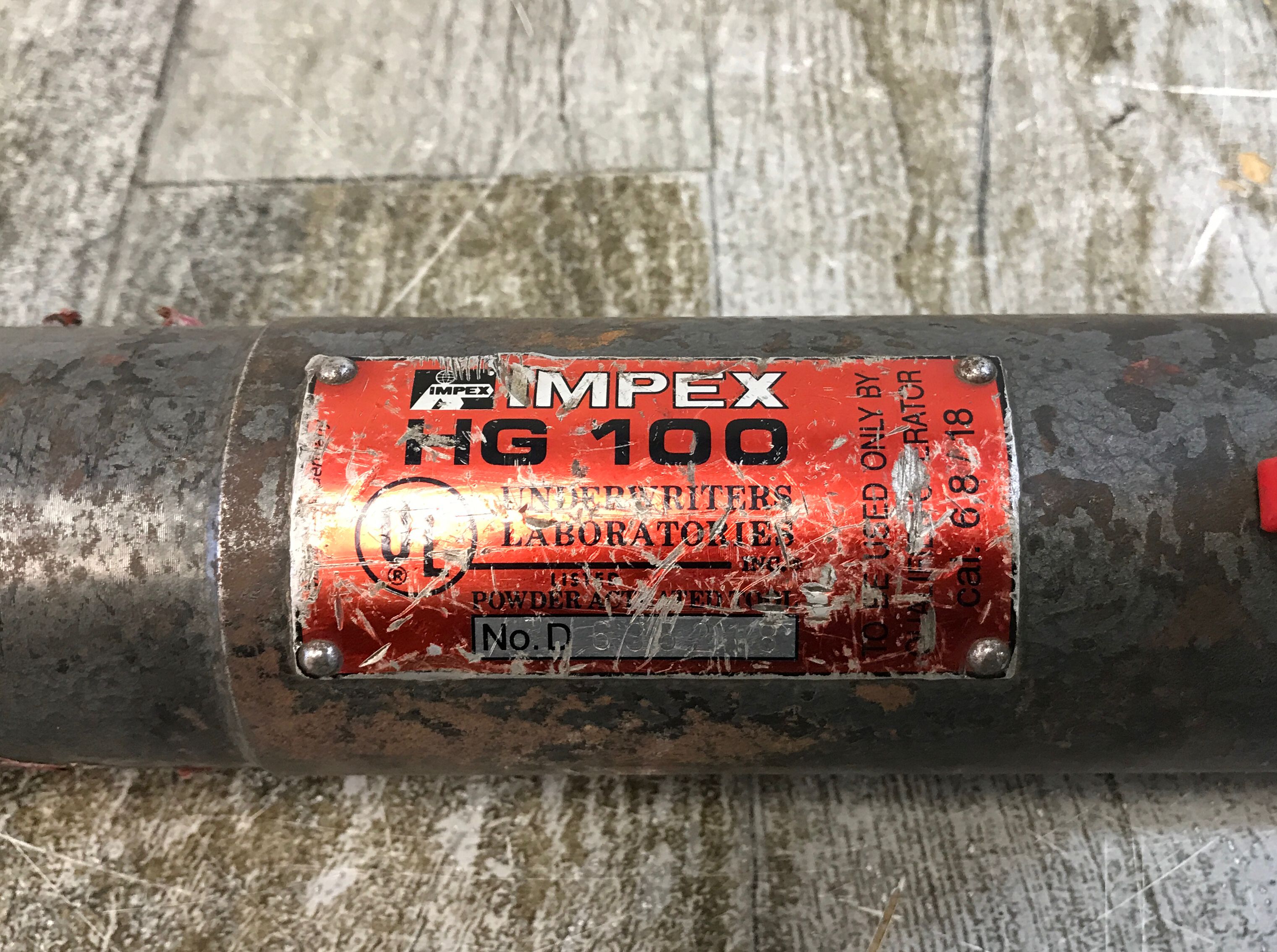 Impex Hg 100 Medium Velocity Powder Actuated Tool - Untested