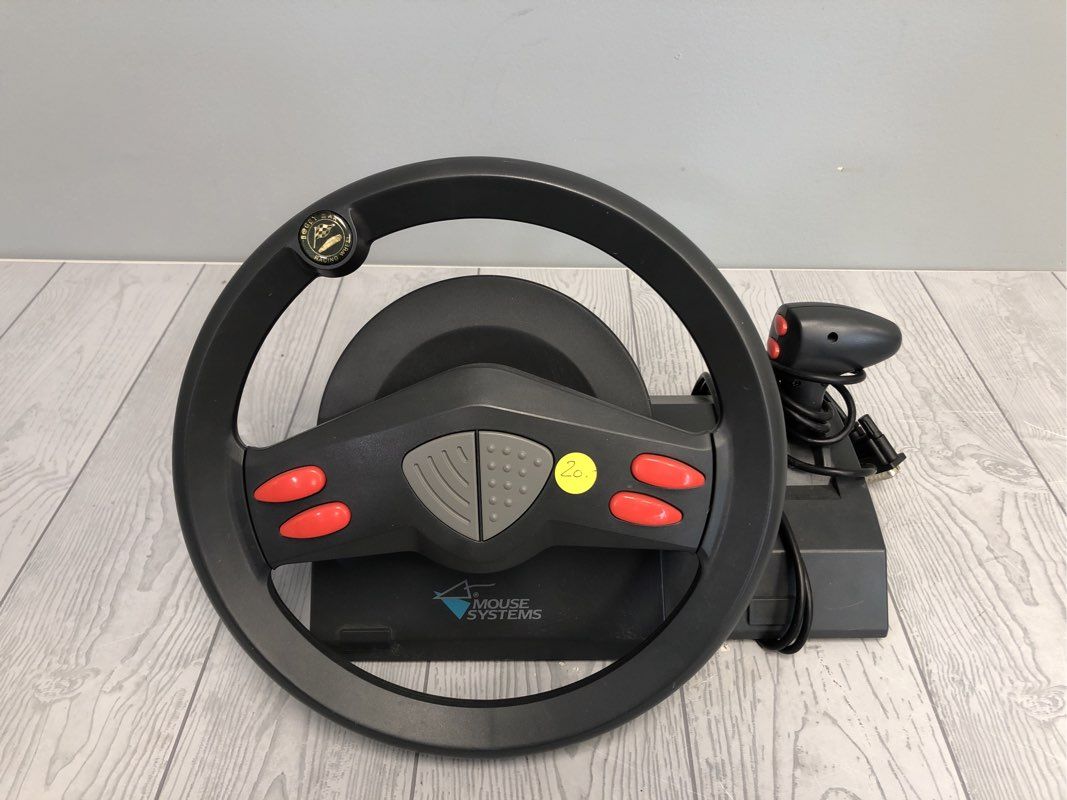 Mouse Systems Bogey Man Ergonomic Racing Wheel Retro PC Gaming Gear Gear Shifter