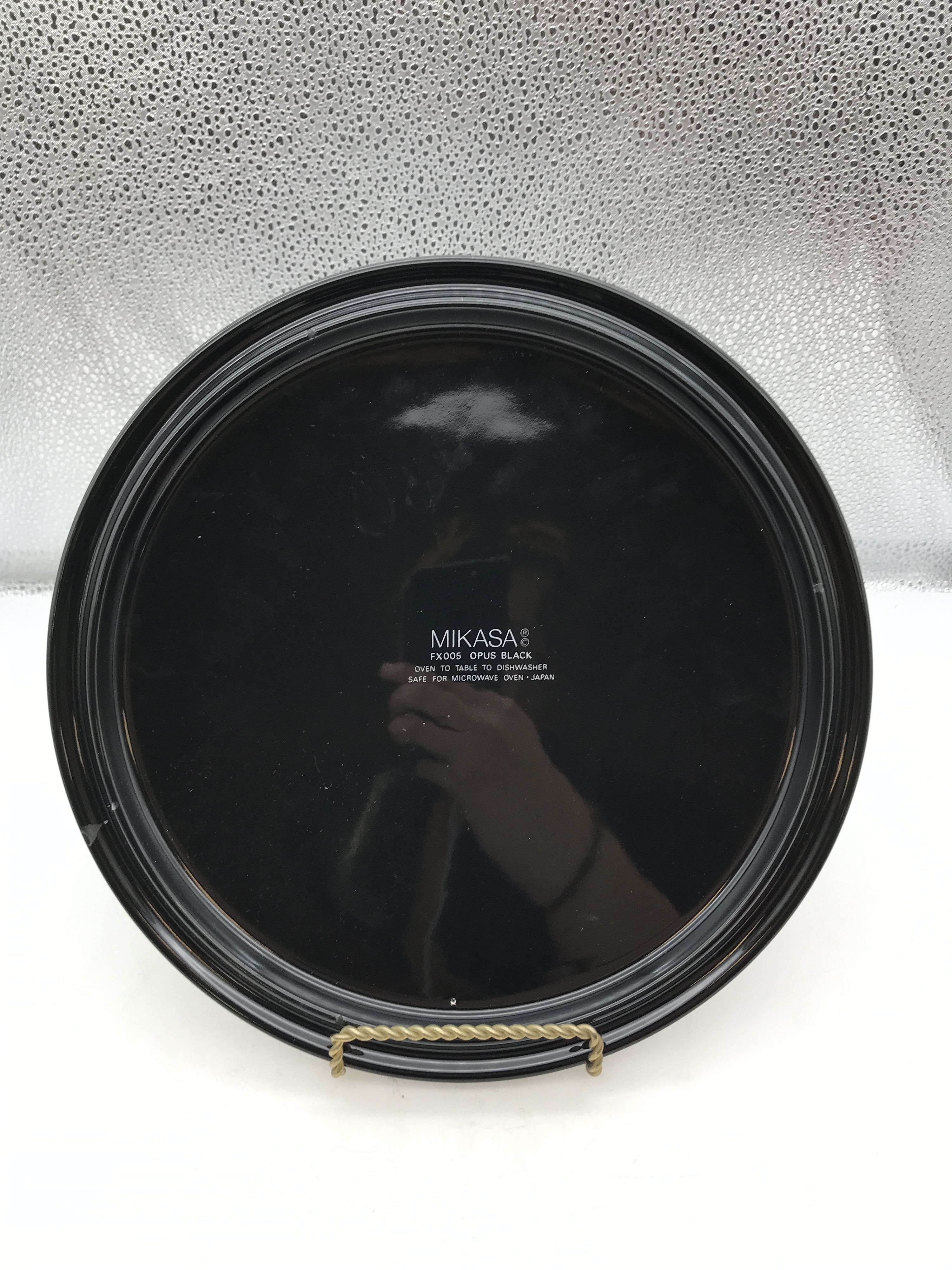 Mikasa Opus Black Fx005 Calla Lily Cake Plate 10.5" Serving Platter