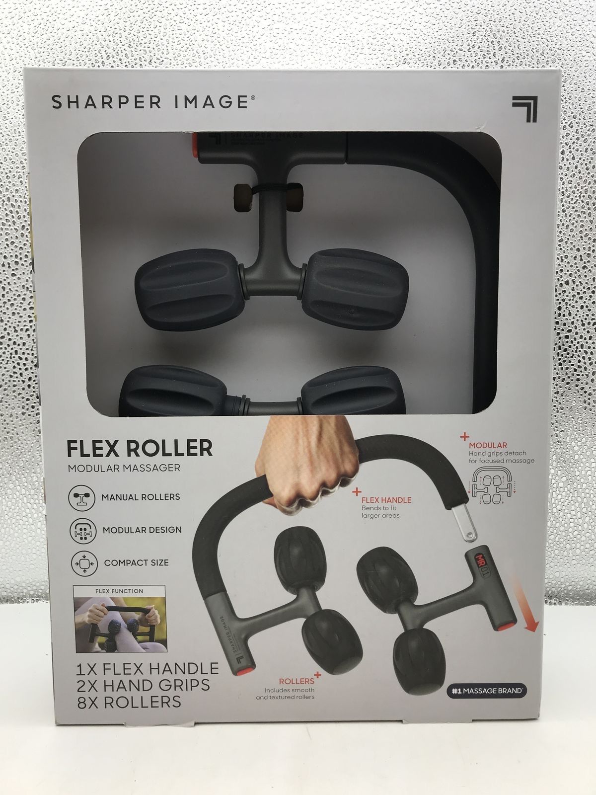 Sharper Image Black Rubber/Plastic Flex Roller Modular Massager