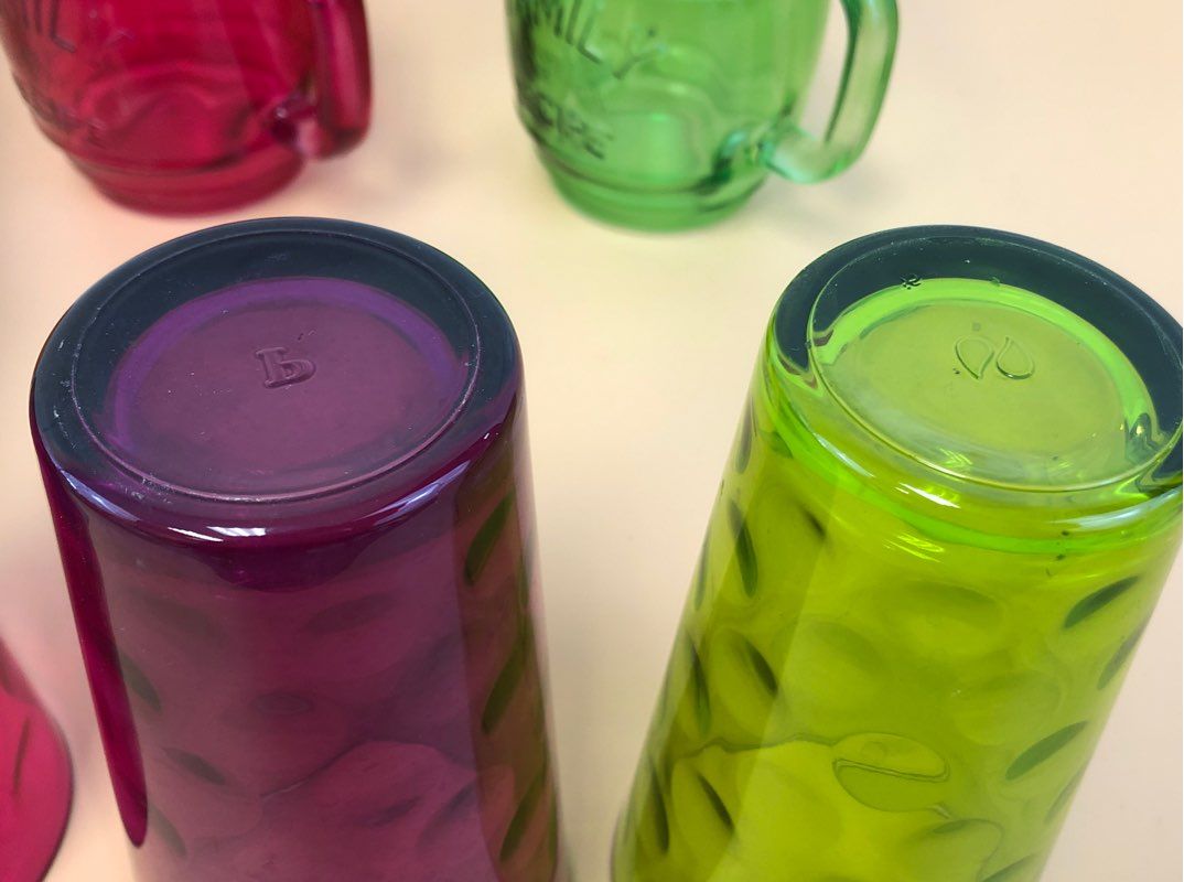 Circleware Family Recipe Color Glass 8 Pc Barrel Mug & High Ball Drinking Set