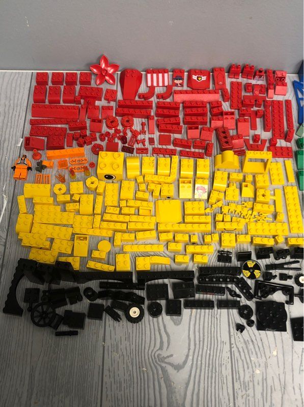 LEGO  Bulk 1.5 lbs Building Bricks Lot - Blue Red Green Yellow Black Gray White
