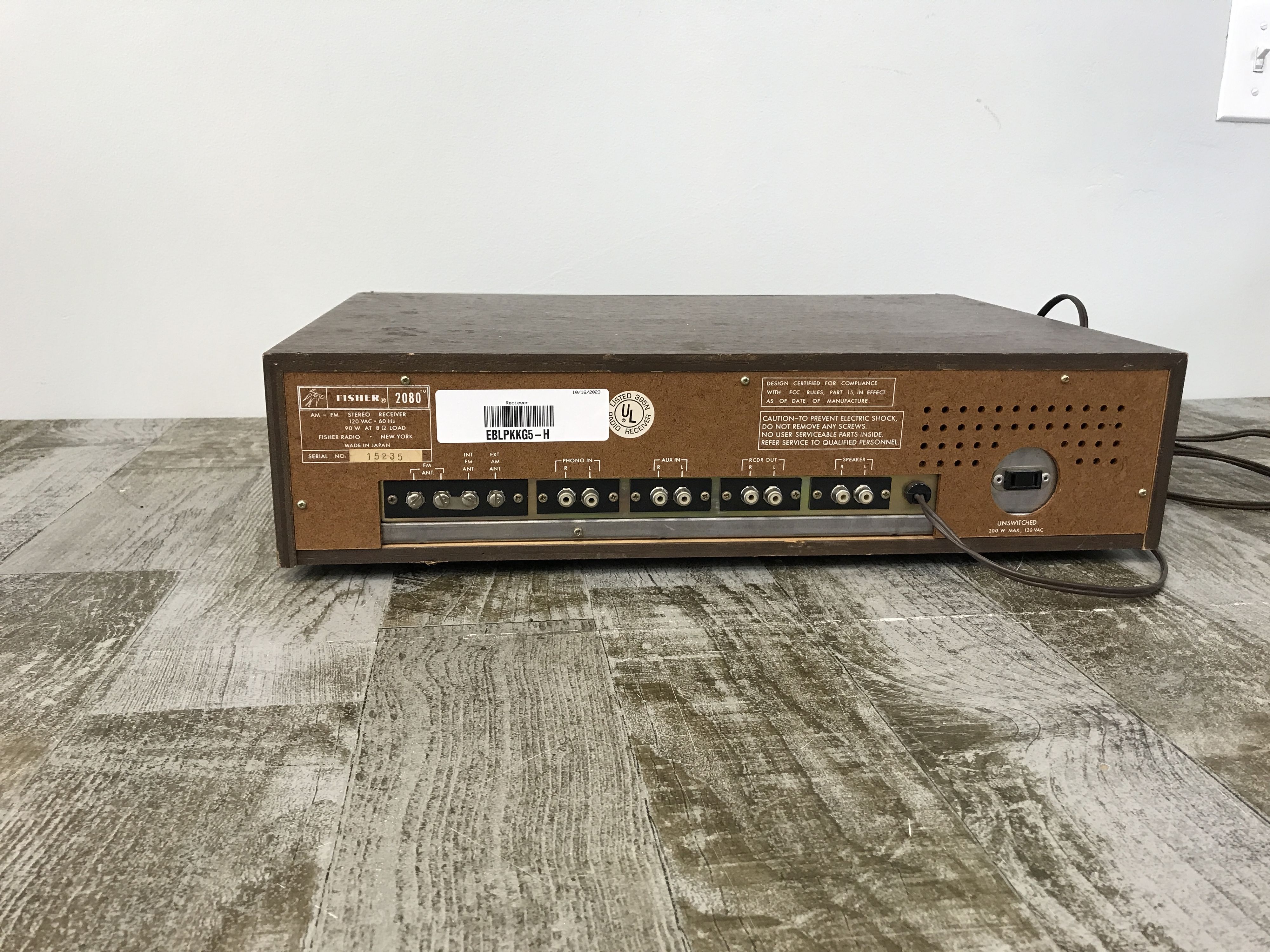 Fisher 2080 8 Track AM/FM Tuner Stereo Receiver - For Parts