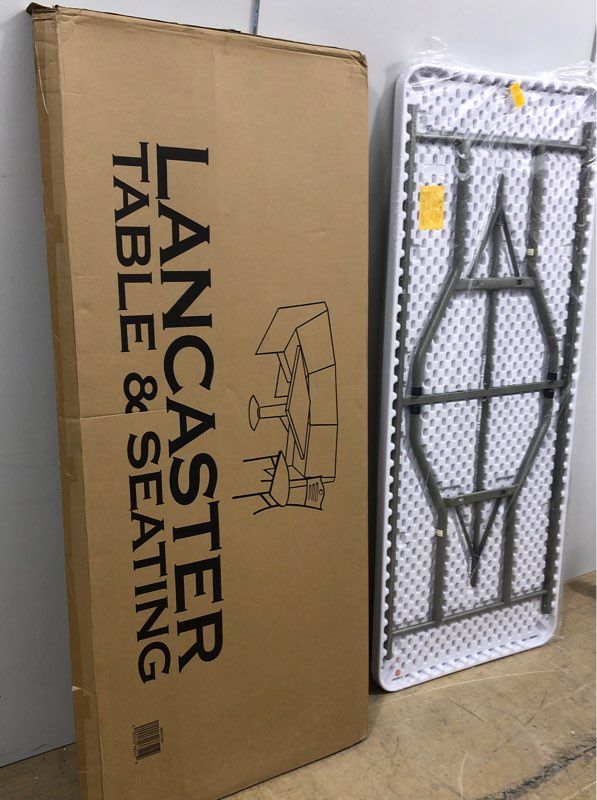 Lancaster White Polyethylene Folding Tables - Indoor & Outdoor
