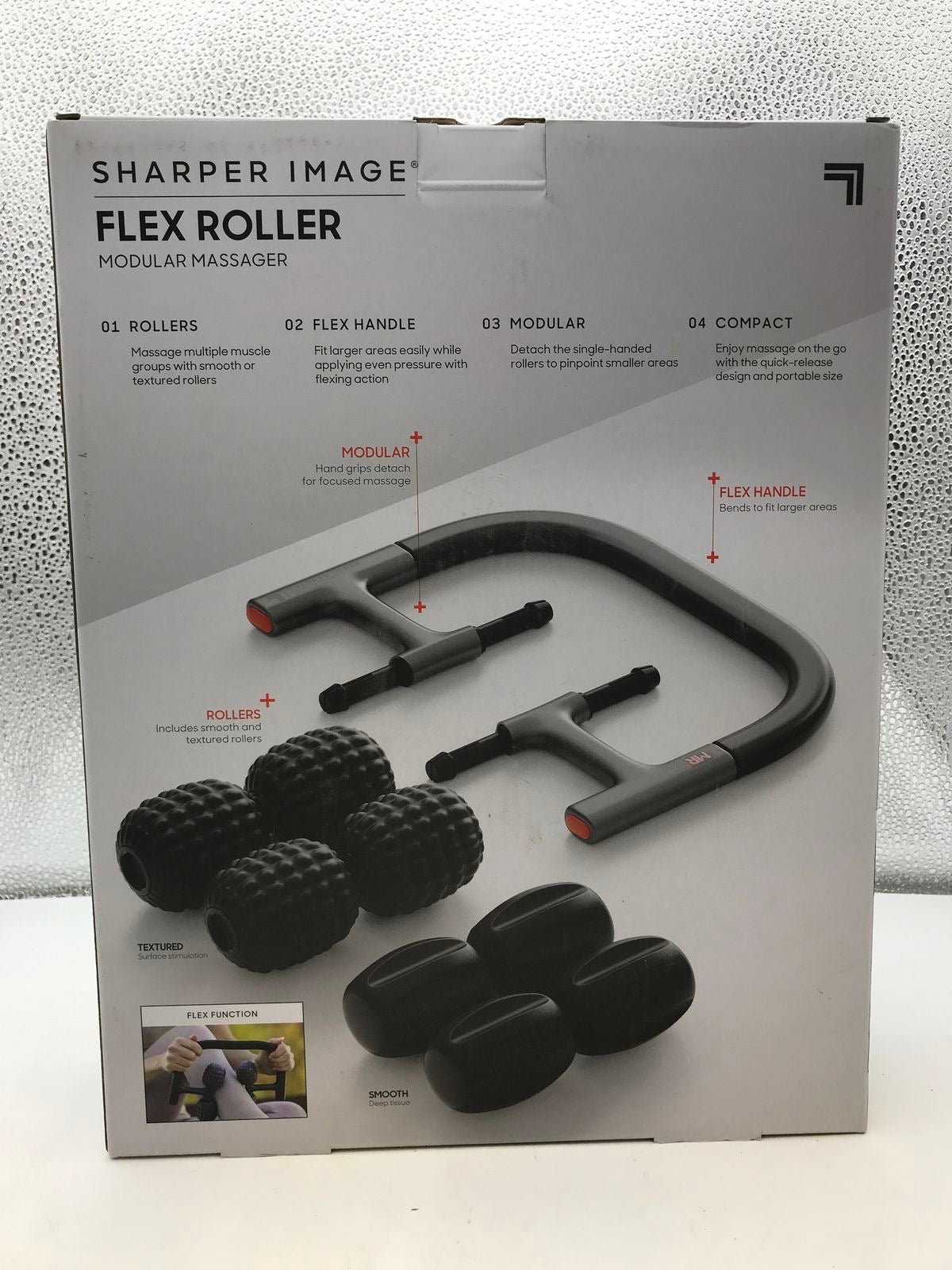 Sharper Image Black and Grey Rubber/Plastic/Metal Flex Roller Full Body Massager